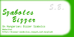 szabolcs bizzer business card